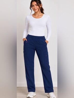 HeartSoul Navy Cargo Scrub Pants Women’s Medium Stretch Nurse